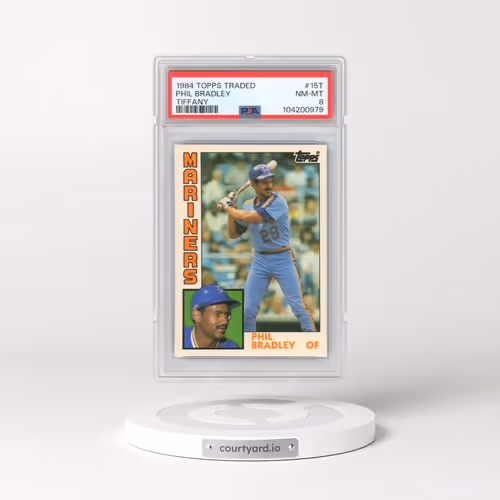1984 Topps Traded Tiffany #15T Phil Bradley (PSA 8 NM-MT)