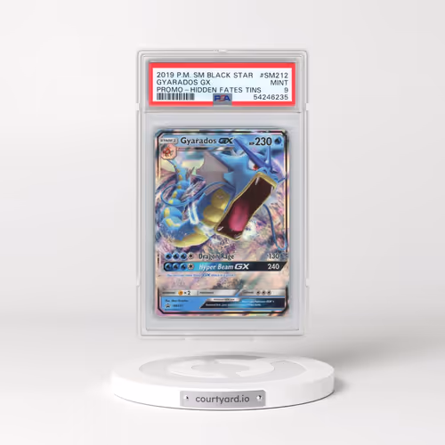 2019 Pokémon SM Black Star Promo #SM212 Gyarados GX - Holo Hidden Fates Tins (PSA 9 MINT)