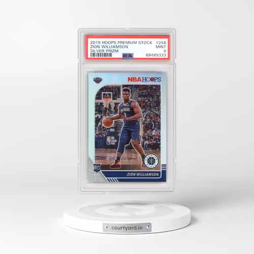 2019 Panini Hoops Premium Stock #258 Zion Williamson - Silver Prizm (PSA 9 MINT)