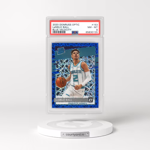 2020 Panini Donruss Optic #153 LaMelo Ball - Blue Velocity (PSA 8 NM-MT)