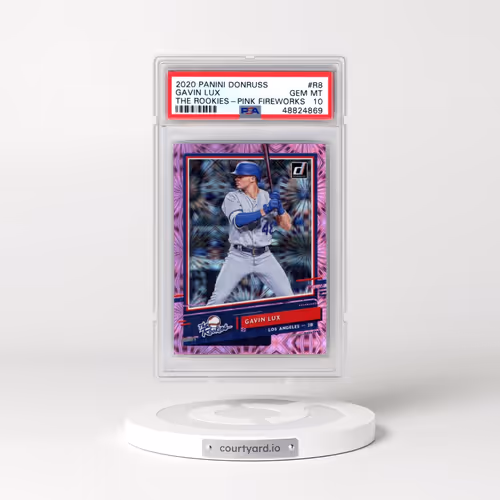 2020 Panini Donruss the Rookies #R8 Gavin Lux - Pink Fireworks (PSA 10 GEM MINT)
