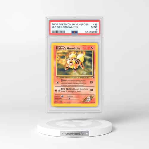2000 Gym Heroes #35 Blaine's Growlithe (PSA 9 MINT)