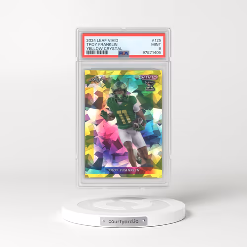 2024 Leaf Vivid #125 Troy Franklin - Yellow Crystal (PSA 9 MINT)