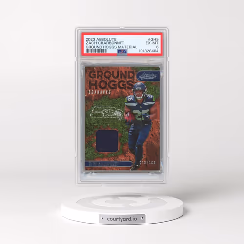 2023 Panini Absolute Ground Hoggs Materials #GH9 Zach Charbonnet (PSA 6 EX-MT)