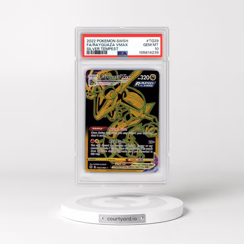 2022 Pokémon Sword & Shield Silver Tempest #TG29 Rayquaza Vmax - Full Art (PSA 10 GEM MINT)