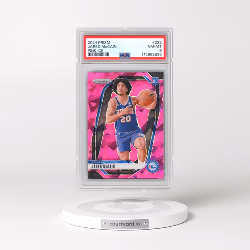 2024 Panini Prizm #222 Jared McCain - Pink Ice (PSA 8 NM-MT)