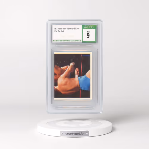 1997 Panini WWF Superstar Stickers #124 The Rock (CSG 9 MINT)