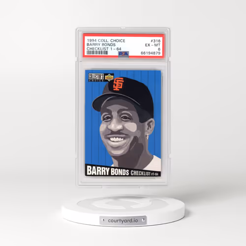 1994 Collector's Choice #316 Barry Bonds - Checklist 1-64 (PSA 6 EX-MT)
