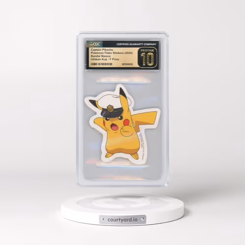 2025 Pokémon Flake Stickers (2025 Bandai Namco, 64429) - Japanese Captain Pikachu - Ichiban Kuji F P