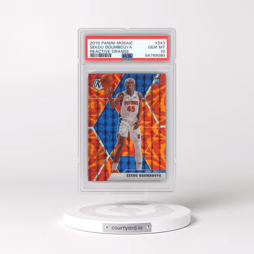 2019 Panini Mosaic #243 Sekou Doumbouya - Reactive Orange (PSA 10 GEM MINT)