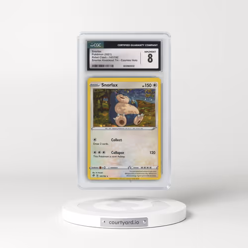 2020 Rebel Clash #141/192 Snorlax - Cosmos Holo Snorlax Knockout Tin (CGC 8 NM-MT)