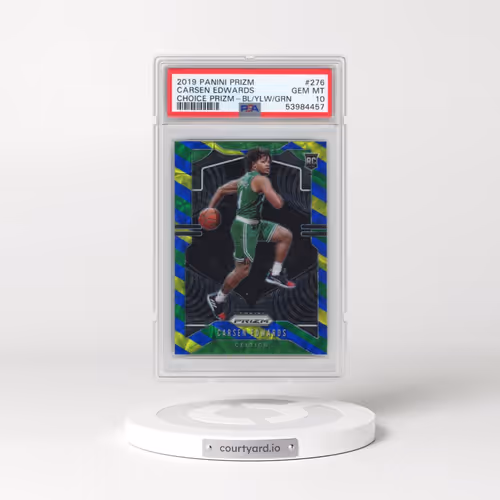 2019 Panini Prizm #276 Carsen Edwards - Choice Prizm-Blue/Yellow/Green (PSA 10 GEM MINT)