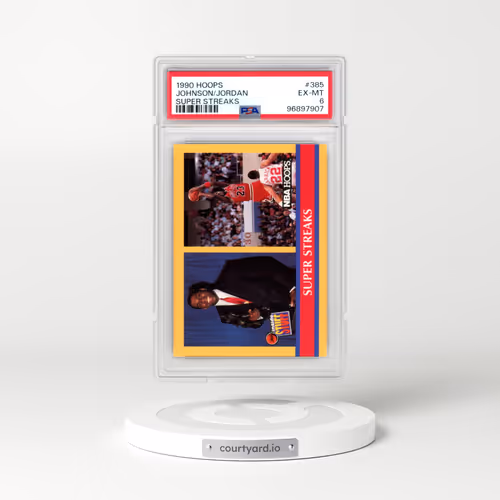 1990 Hoops #385 Magic Johnson/Michael Jordan - Super Streaks (PSA 6 EX-MT)