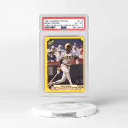 1987 Classic Travel Update Yellow #113 Barry Bonds - Green Back (PSA 6 EX-MT)