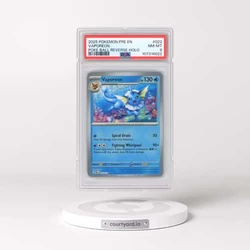 2025 Pokémon Pre EN-Prismatic Evolutions #022 Vaporeon - Reverse Holo Poke Ball (PSA 8 NM-MT)