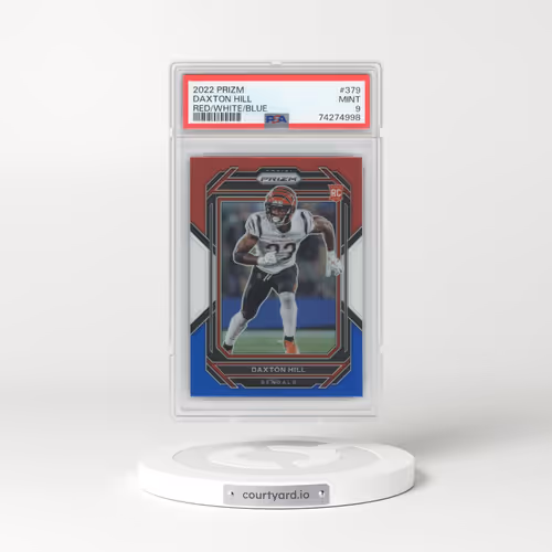 2022 Panini Prizm #379 Daxton Hill - Red/White/Blue (PSA 9 MINT)