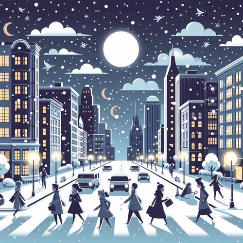 City night snow 2