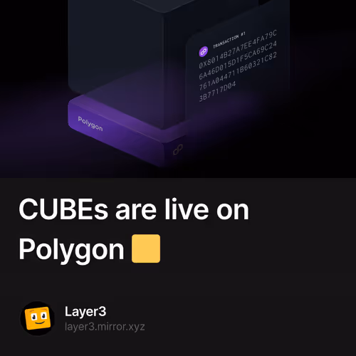 CUBEs are live on Polygon ????