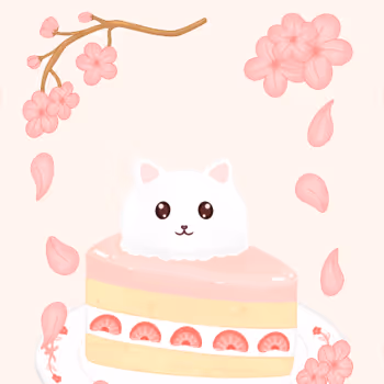 Strawberry & Cream Cat by Koyangi ≽^•⩊•^≼ x Reddit Collectible Avatars