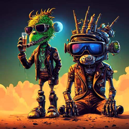 Punk robot-monster