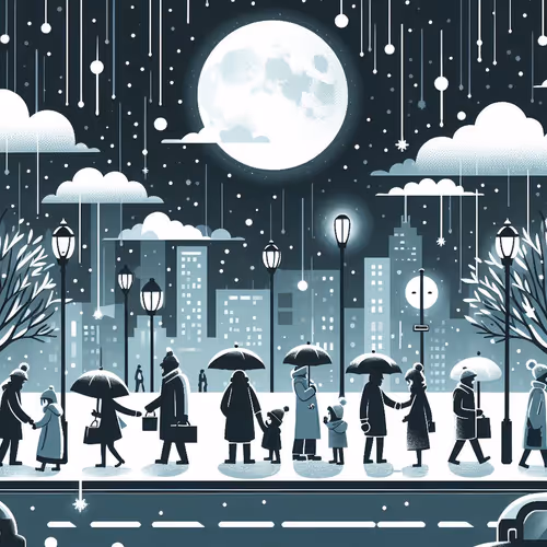 City night snow too