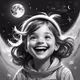 Smiling Kid On Moon