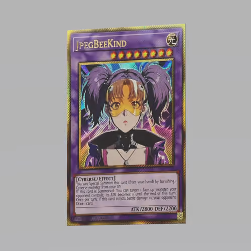 JPegBeeKind Ultra Rare Holographic Playing Card in 3D