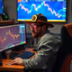 Crypto trader with funny hat