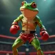 The frog is a boxer